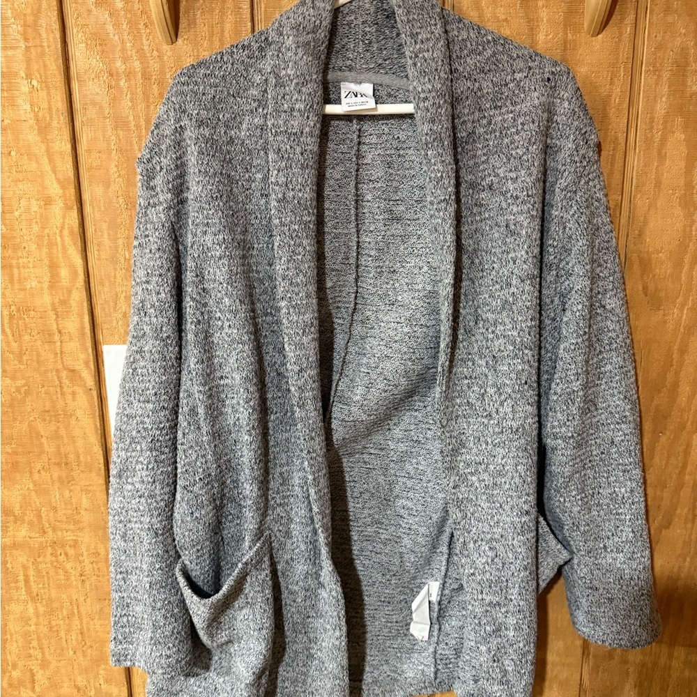 Zara Heather Gray Knit Cardigan